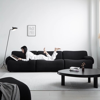 Custom Color Soft Cotton Linen Sofa Three Seater Living Room Modern Fabric Couch