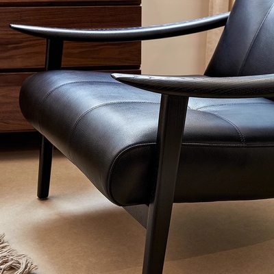 Nordic Vintage Modern Armchair Single Sofa Lazy Designer Solid Wood Tiger Chair