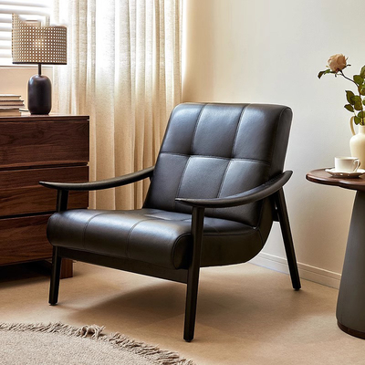 Nordic Vintage Modern Armchair Single Sofa Lazy Designer Solid Wood Tiger Chair