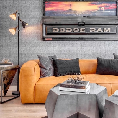 Nordic Latex Technology Fabric Sofa Small Loft Industrial Style Retro Living Room Sofa