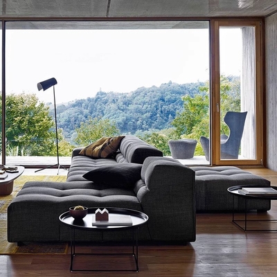 L Shaped Living Room Fabric Sofa Small Apartment Modern Modular Sofa Nordic Style
