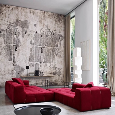L Shaped Living Room Fabric Sofa Small Apartment Modern Modular Sofa Nordic Style