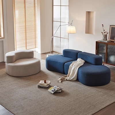 Small Room Lazy Compression Sofa Balcony Leisure Fabric Single Sofa Modern Style