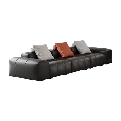 Light Luxury Living Room Leather Sofa Cowhide Layer Modern Modular Leather Sofa