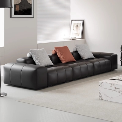 Light Luxury Living Room Leather Sofa Cowhide Layer Modern Modular Leather Sofa