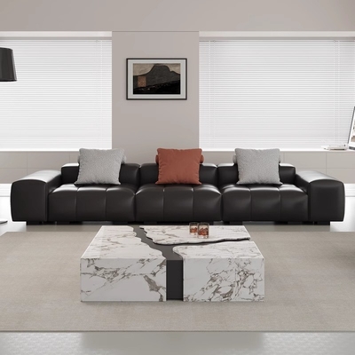 Light Luxury Living Room Leather Sofa Cowhide Layer Modern Modular Leather Sofa