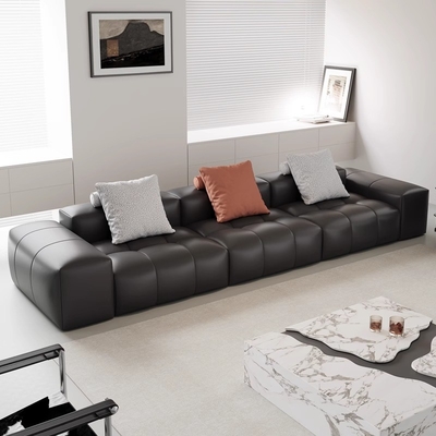Light Luxury Living Room Leather Sofa Cowhide Layer Modern Modular Leather Sofa
