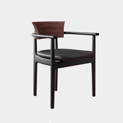 Casual Home Restaurant Dining Chair Nordic Ancient Style With Solid Wood Back