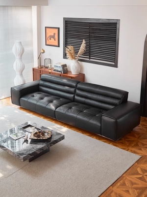 Light Luxury Living Room Modern Style Leather Couch Simple High End Leather Sofa