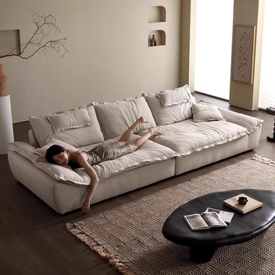 French Style Living Room Sofa Bed Extra Wide Sitting Scratch Resistant Modern Sleeper Sofa