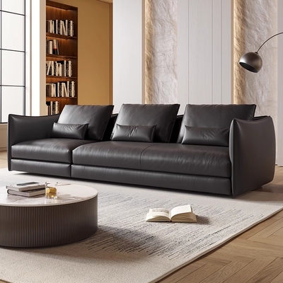 Leather Minimalist Luxury Villa Living Room Sofa Modern Leather Sectional Italian Type