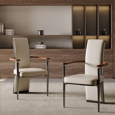 Jersey Island Casual Single Chair Retro Genuine Leather Designer Single Seat Sofa