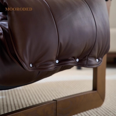 Jersey Island Casual Single Chair Retro Genuine Leather Designer Single Seat Sofa