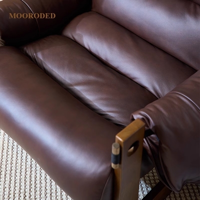Jersey Island Casual Single Chair Retro Genuine Leather Designer Single Seat Sofa