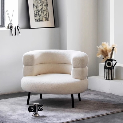 Lazy Study Reading Single Chair Fabric Casual Chinese Style High Legged Single Sofa