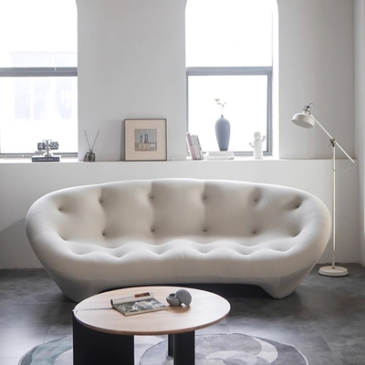 Fabric Shell Arc Shaped Living Room Sofa Modern Sleek Design	Bedroom Leisure Sofa
