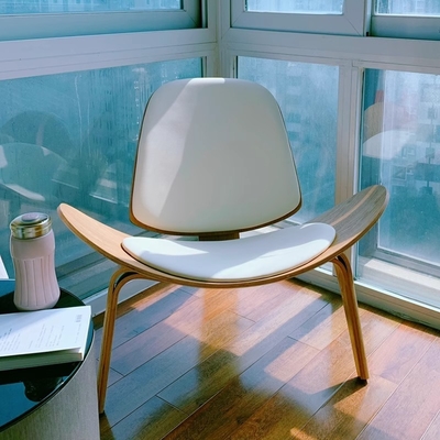 Balcony Nordic Smile Shell Lounge Chair 1 Seater Backrest Airplane Chair Modern Design