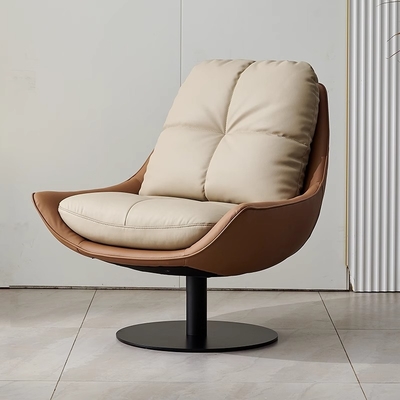 Retro Casual Leather Single Sofa Bed Chair Luxury Modern Style One Seater Lounge Chair