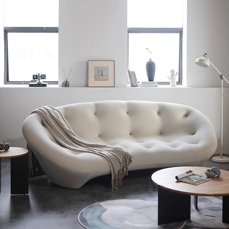 Fabric Shell Arc Shaped Living Room Sofa Modern Sleek Design	Bedroom Leisure Sofa