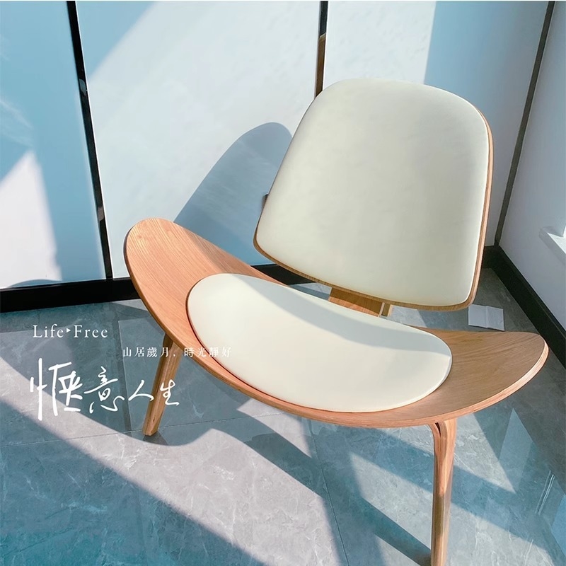 Balcony Nordic Smile Shell Lounge Chair 1 Seater Backrest Airplane Chair Modern Design